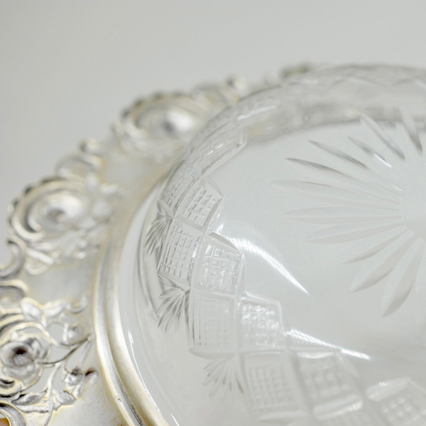 Crystal Glass Bowl with Silver-Plated Rim – Vintage Market Find from Zurich