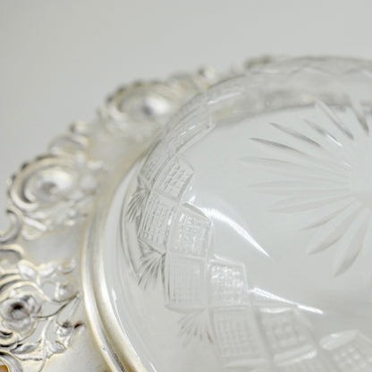 Crystal Glass Bowl with Silver-Plated Rim – Vintage Market Find from Zurich