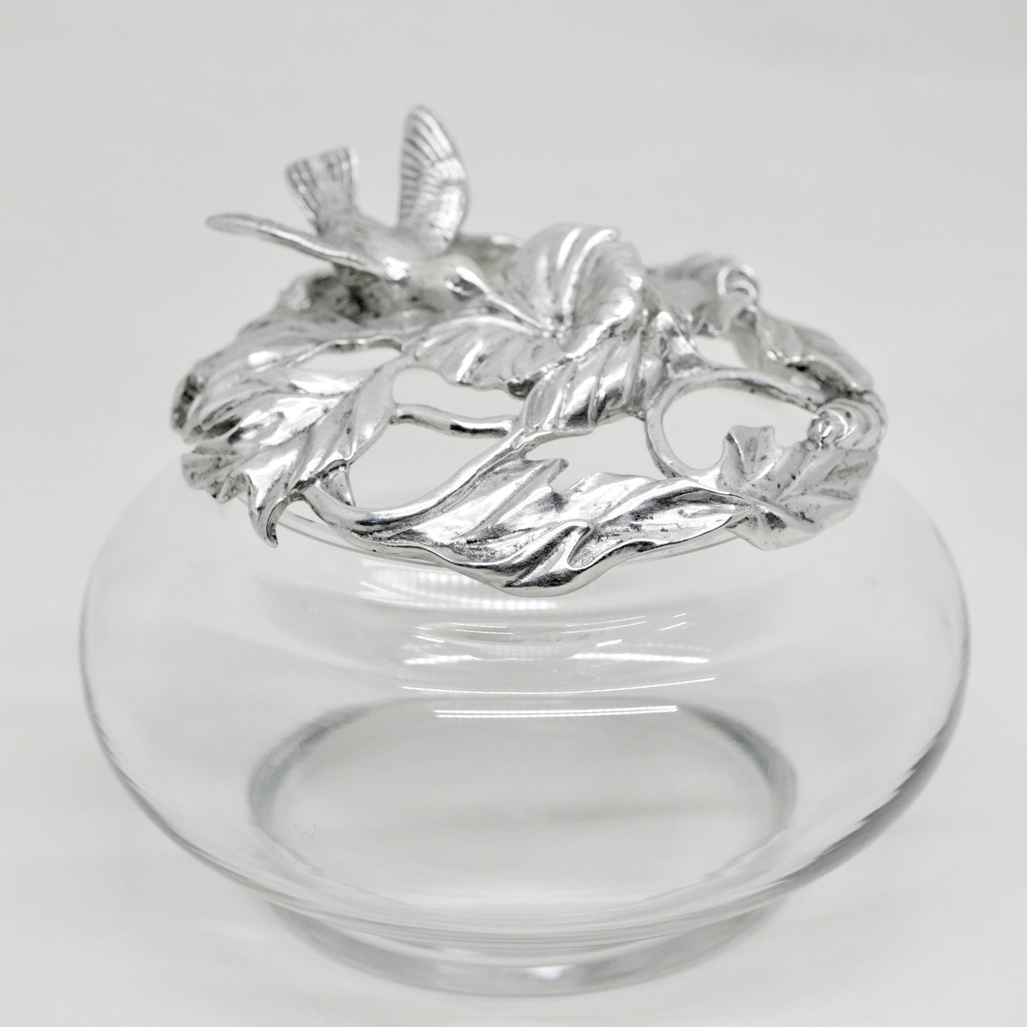 Glass Vase with Pewter Lid – Vintage Market Find from Saint-Tropez