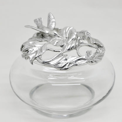 Glass Vase with Pewter Lid – Vintage Market Find from Saint-Tropez