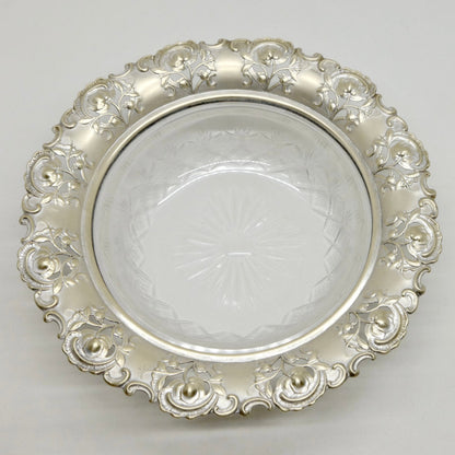 Crystal Glass Bowl with Silver-Plated Rim – Vintage Market Find from Zurich