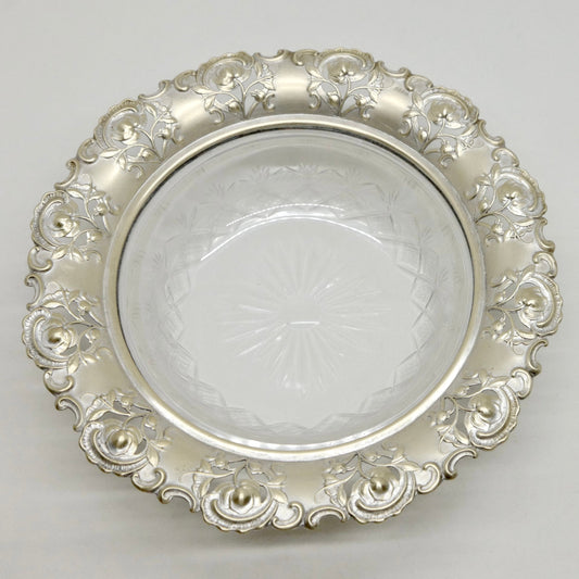 Crystal Glass Bowl with Silver-Plated Rim – Vintage Market Find from Zurich